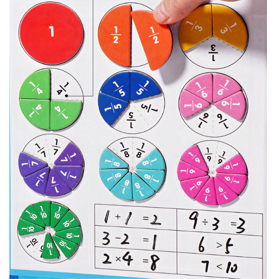 Livre d'Apprentissage des Fractions Coloré